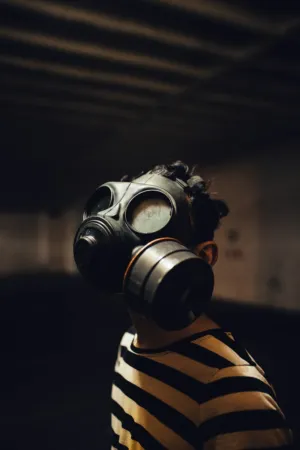 Person In Gas Mask