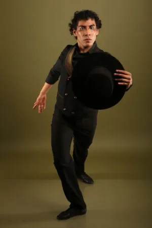 Dapper Male Model In Black Outfit