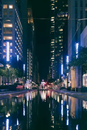 Urban Reflections At Night