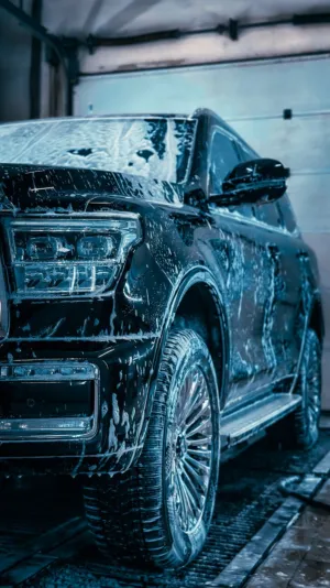 Black Suv In Car Wash