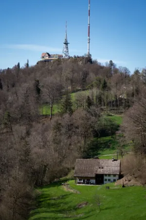 Swiss Countryside With Hilltop Structures