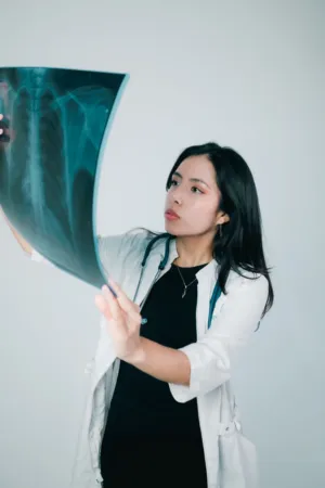 Medical Professional Examining X-Ray