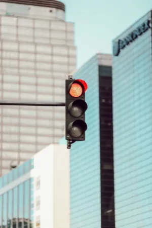 Red Traffic Light In Urban Setting
