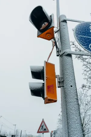 Snowy Traffic Lights
