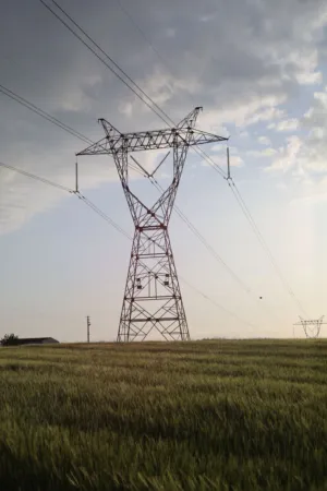 Electric Tower In Field
