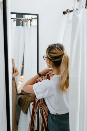 Fashion Model In Fitting Room