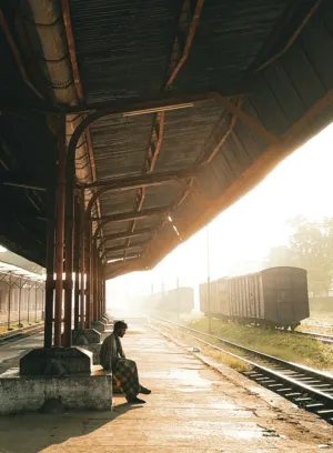 Sunlit Train Station
