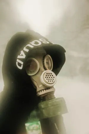 Person In Gas Mask