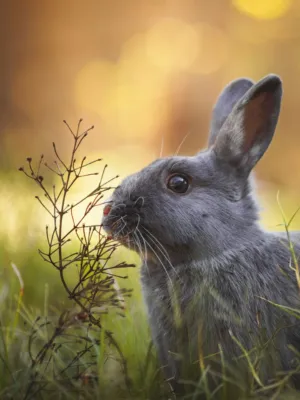 Grey Rabbit In The Wild