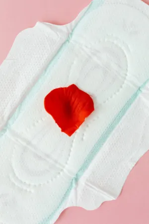 Red Petal On A Sanitary Pad