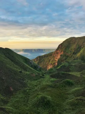 Sunset Over Mountain Range
