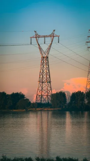 Electric Tower At Sunset