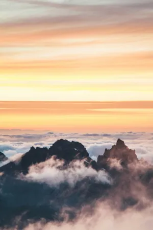 Mountain Peaks At Sunset