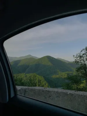 Mountain View From Car Window