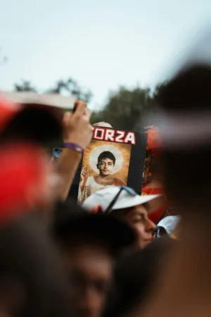 Protest Sign With Religious Image