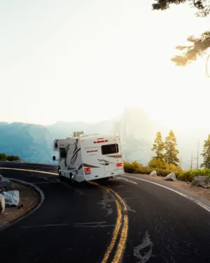 Rv On A Mountain Road