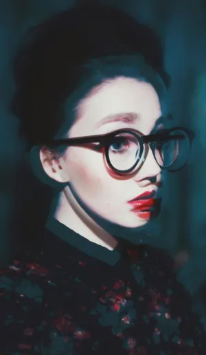 Glasses And Red Lips