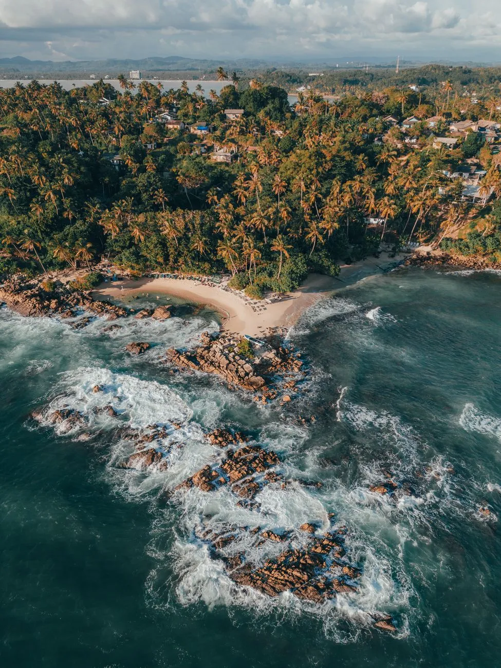 Coastline With Palm Trees And Ocean Waves