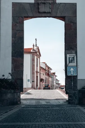 Cobbled Street Through Archway