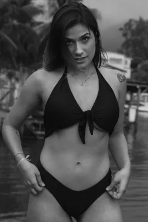 Black And White Beach Portrait