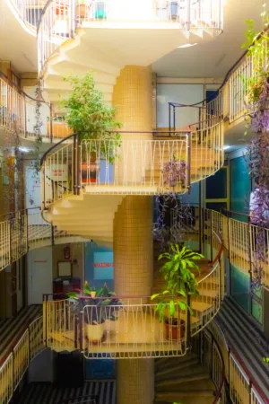 Spiral Staircase With Plants