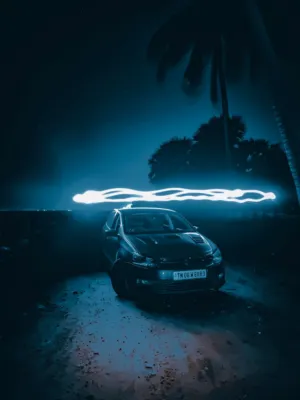 Night Car With Neon Art