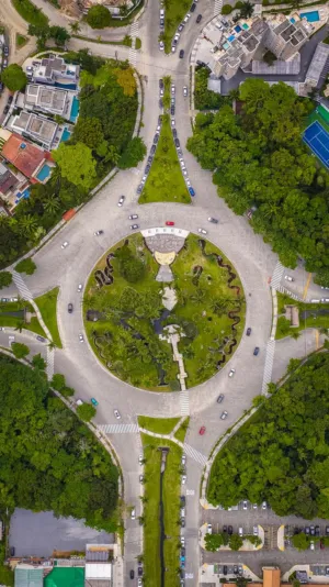 Aerial View Of A Roundabout