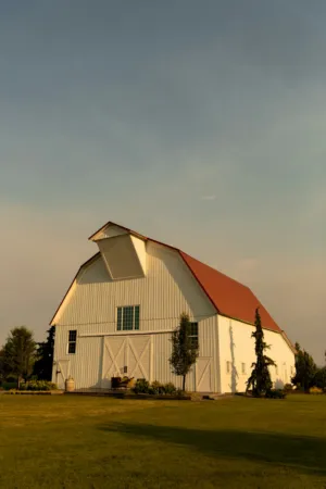White Barn With Red Roof