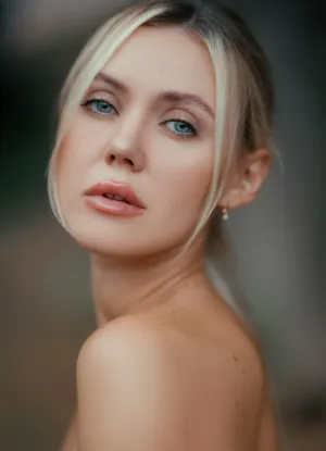 Blond Woman With Blue Eyes