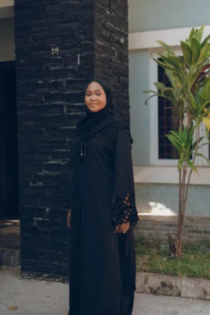 Black Abaya With Lace Detail