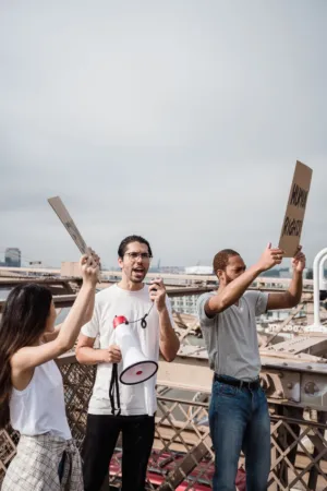 Protest On The Brooklyn Bridge