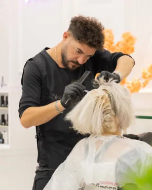 Hair Stylist At Work