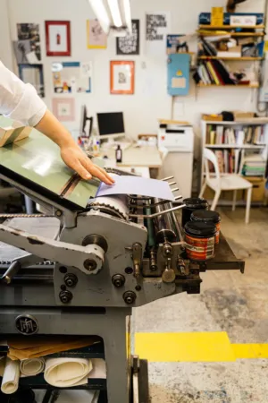 Printing Press In Workshop