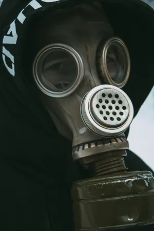 Person In Gas Mask