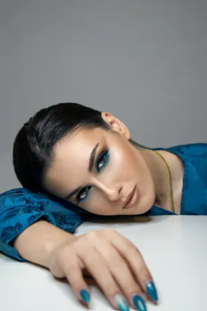 Blue Eyeshadow And Nails