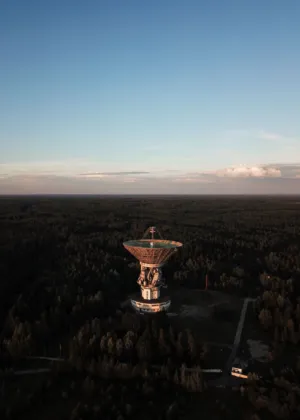 Satellite Dish In Forest