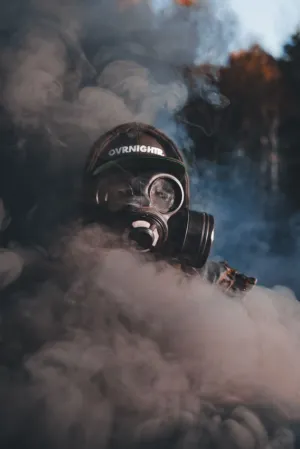 Person In Gas Mask