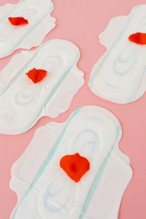 Sanitary Pads With Red Petals