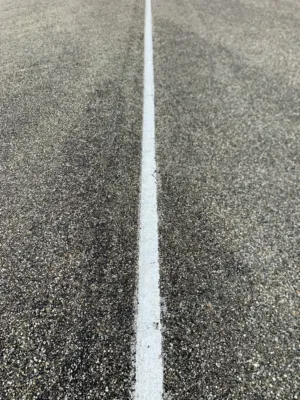 White Line On Gravel