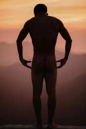 Naked Man At Sunset