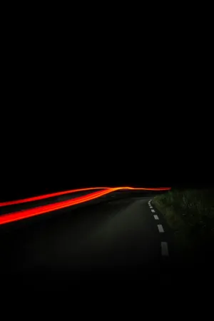 Night Road With Light Trails