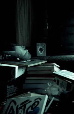 Dark Room With Books And Art