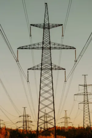 Electric Pylons At Sunset