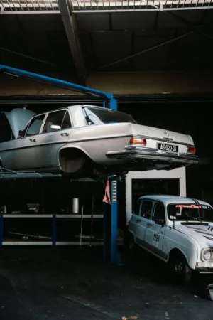 Classic Car In Workshop