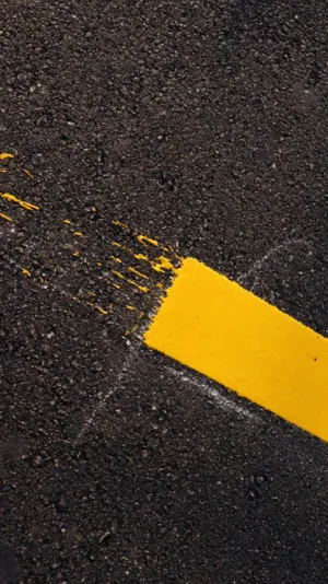 Yellow Line On Dark Road