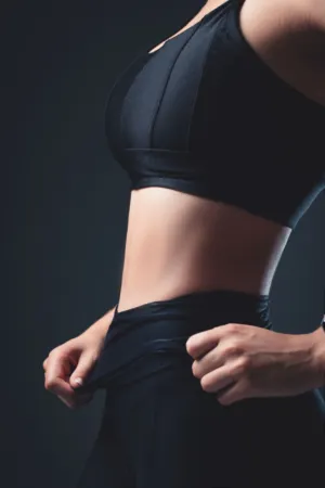 Athletic Woman In Black Workout Outfit