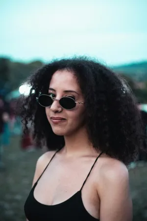 Curly Hair And Sunglasses