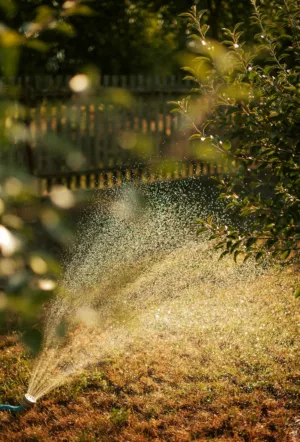 Garden Sprinkler In Action