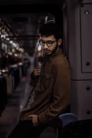 Man In Subway Car