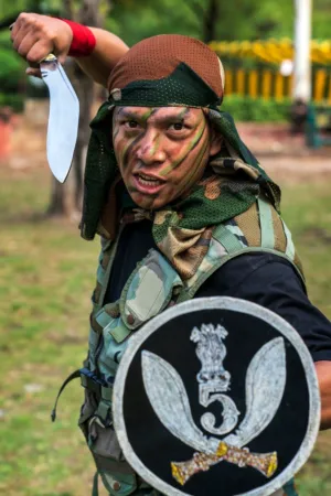 Warrior With Knife And Shield